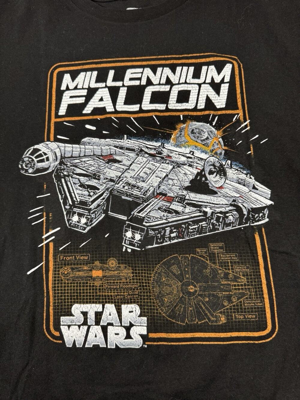 Millennium Falcon T-Shirt Black Size XL / unisex - Star Wars Movie